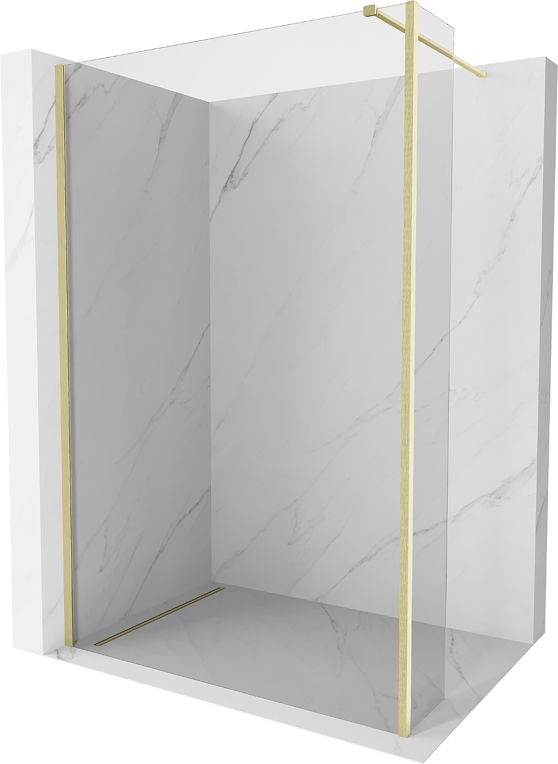 Mexen Kioto ścianka prysznicowa Walk-in 180 x 30 cm, transparent, złota szczotkowana - 800-180-212-55-00-030