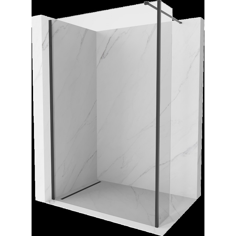 Mexen Kioto ścianka prysznicowa Walk-in 150 x 30 cm, transparent, czarna - 800-150-212-70-00-030