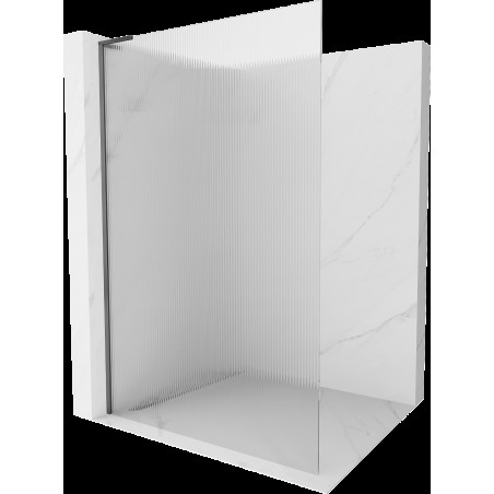 Mexen Kioto L ścianka prysznicowa Walk-in 100 x 200 cm, prążki, gun metal - 800-100-103-95-09