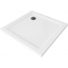 Mexen Flat brodzik kwadratowy slim 70 x 70 cm, biały, syfon czarny - 40107070B