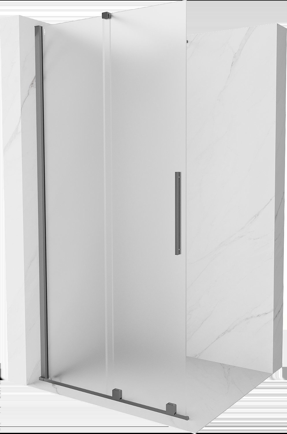 Mexen Velar ścianka prysznicowa rozsuwana Walk-in 70 x 200 cm, szron 8 mm, gun metal - 871-070-000-33-95