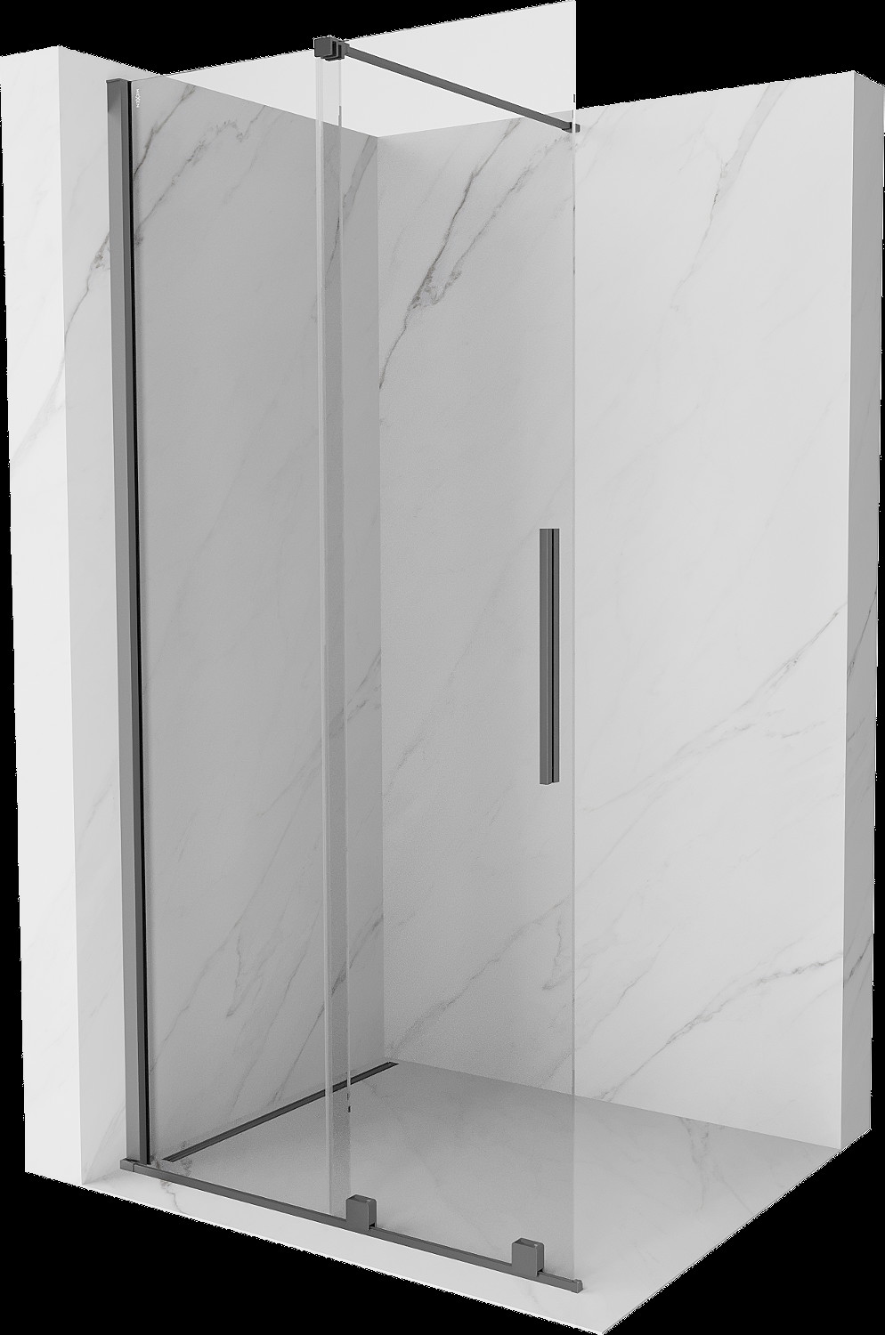 Mexen Velar ścianka prysznicowa rozsuwana Walk-in 85 x 200 cm, transparent 8 mm, gun metal - 871-085-000-03-95