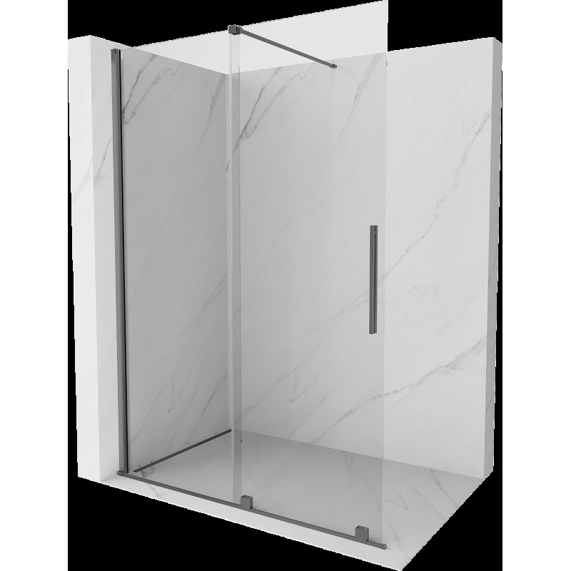 Mexen Velar ścianka prysznicowa rozsuwana Walk-in 140 x 200 cm, transparent 8 mm, gun metal - 871-140-000-03-95