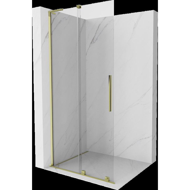 Mexen Velar L ścianka prysznicowa rozsuwana Walk-in 90 x 200 cm, transparent 8 mm, złota - 871-090-003-03-50