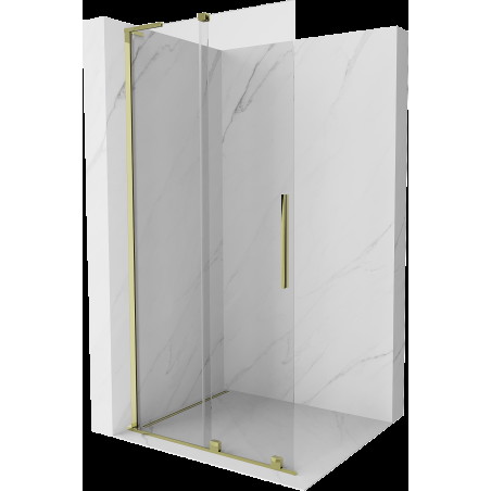 Mexen Velar L ścianka prysznicowa rozsuwana Walk-in 90 x 200 cm, transparent 8 mm, złota - 871-090-003-03-50