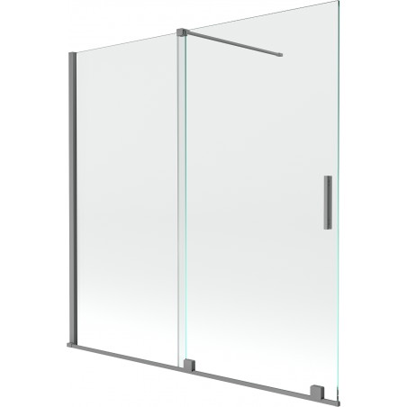 Mexen Velar parawan nawannowy 2-skrzydłowy rozsuwany 160 x 150 cm, transparent, gun metal - 896-160-000-01-95