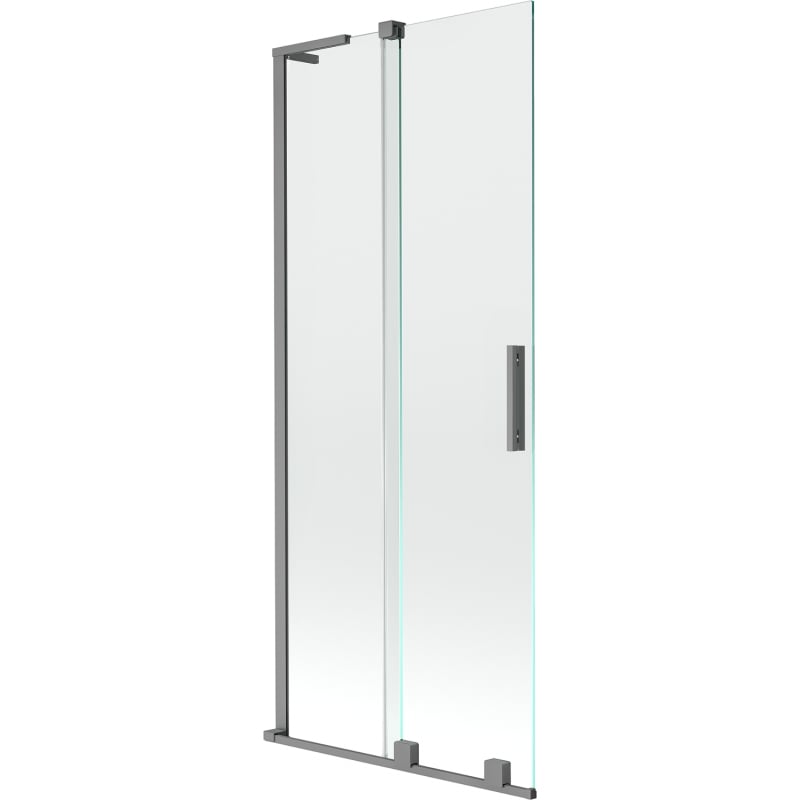 Mexen Velar L parawan nawannowy 2-skrzydłowy rozsuwany 80 x 150 cm, transparent, gun metal - 896-080-003-01-95