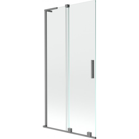 Mexen Velar L parawan nawannowy 2-skrzydłowy rozsuwany 95 x 150 cm, transparent, gun metal - 896-095-003-01-95