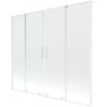 Mexen Velar L Duo parawan nawannowy 2-skrzydłowy rozsuwany 170 x 150 cm, transparent, biały - 896-170-003-02-20