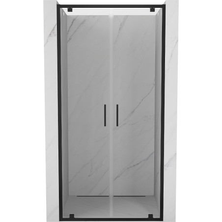 Mexen Exo drzwi prysznicowe podwójne uchylne 80 cm, transparent, czarne - 8182-080-000-70-00