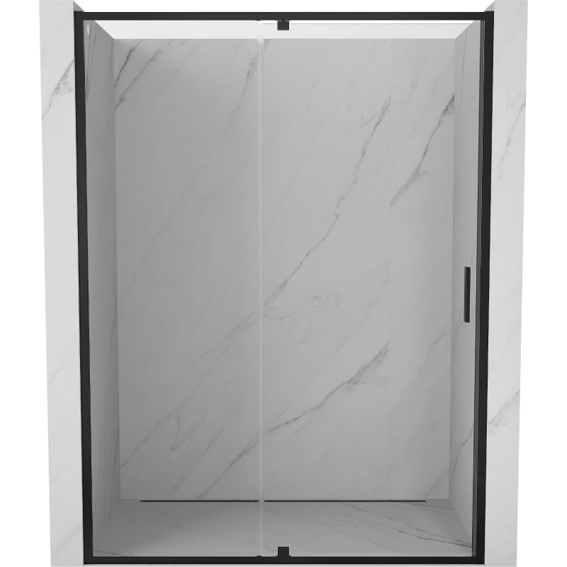 Mexen Exo drzwi prysznicowe uchylne 135 cm, transparent, czarne - 819-135-000-70-00