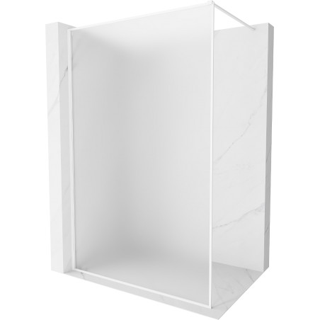 Mexen Kioto-F ścianka prysznicowa Walk-in z ramką 70 x 202 cm, szron 8 mm, biała - 800-070-104-20-30