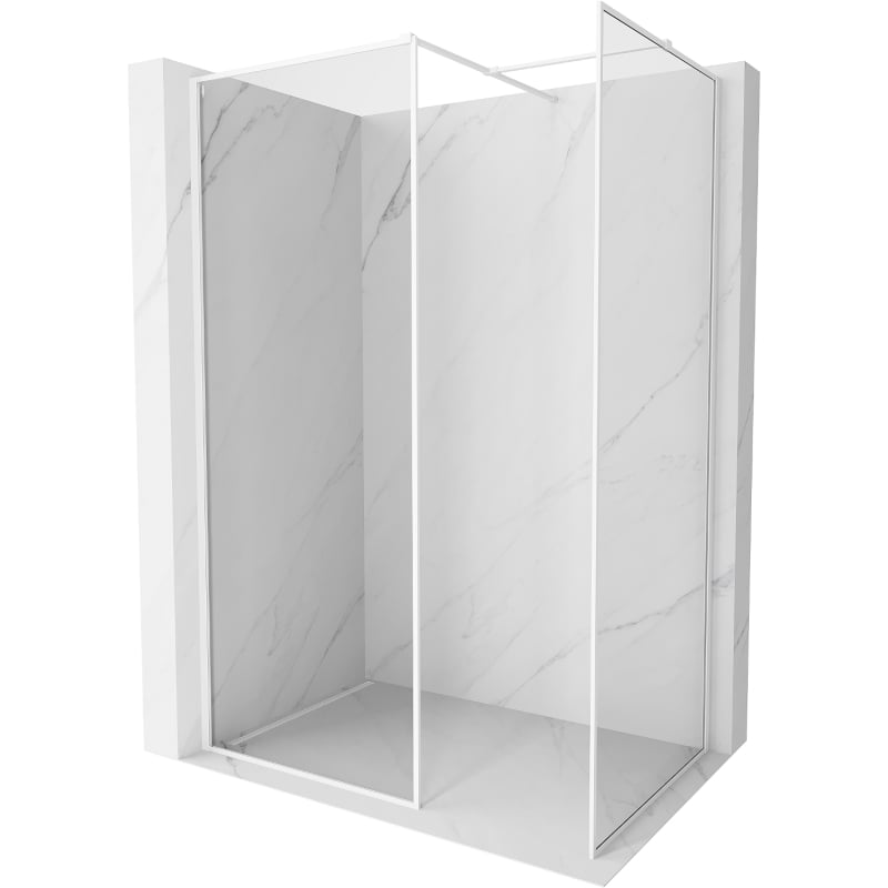 Mexen Kioto-F ścianka prysznicowa Walk-in z ramką 100 x 70 cm, transparent 8 mm, biała - 800-100-202-04-20-070