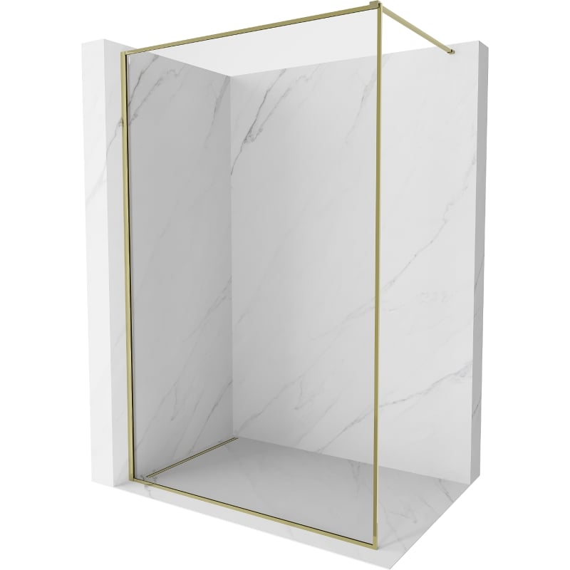 Mexen Kioto-F ścianka prysznicowa Walk-in z ramką 70 x 202 cm, transparent 8 mm, złota - 800-070-104-50-00