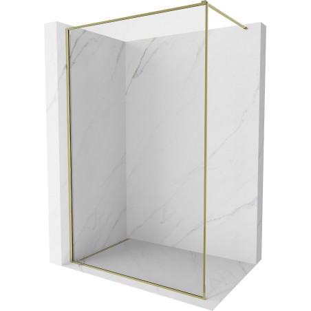 Mexen Kioto-F ścianka prysznicowa Walk-in z ramką 155 x 202 cm, transparent 8 mm, złota - 800-155-104-50-00