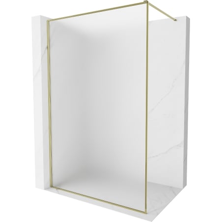 Mexen Kioto-F ścianka prysznicowa Walk-in z ramką 110 x 202 cm, szron 8 mm, złota - 800-110-104-50-30