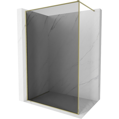 Mexen Kioto-F ścianka prysznicowa Walk-in z ramką 100 x 202 cm, grafit 8 mm, złota - 800-100-104-50-40