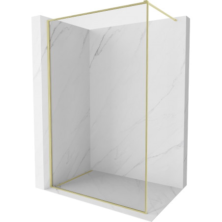 Mexen Kioto-F ścianka prysznicowa Walk-in z ramką 65 x 202 cm, transparent 8 mm, złota szczotkowana - 800-065-104-55-00