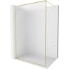 Mexen Kioto-F ścianka prysznicowa Walk-in z ramką 90 x 202 cm, szron 8 mm, złota szczotkowana - 800-090-104-55-30