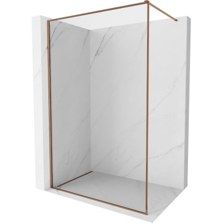 Mexen Kioto-F ścianka prysznicowa Walk-in z ramką 55 x 202 cm, transparent 8 mm, różowe złoto - 800-055-104-60-00