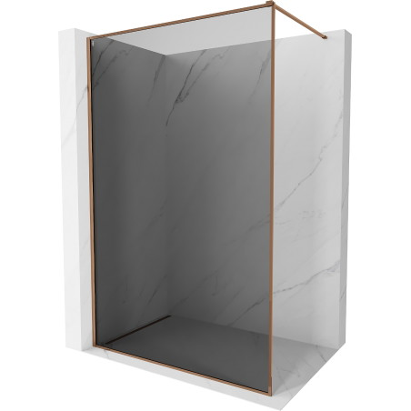 Mexen Kioto-F ścianka prysznicowa Walk-in z ramką 100 x 202 cm, grafit 8 mm, różowe złoto - 800-100-104-60-40