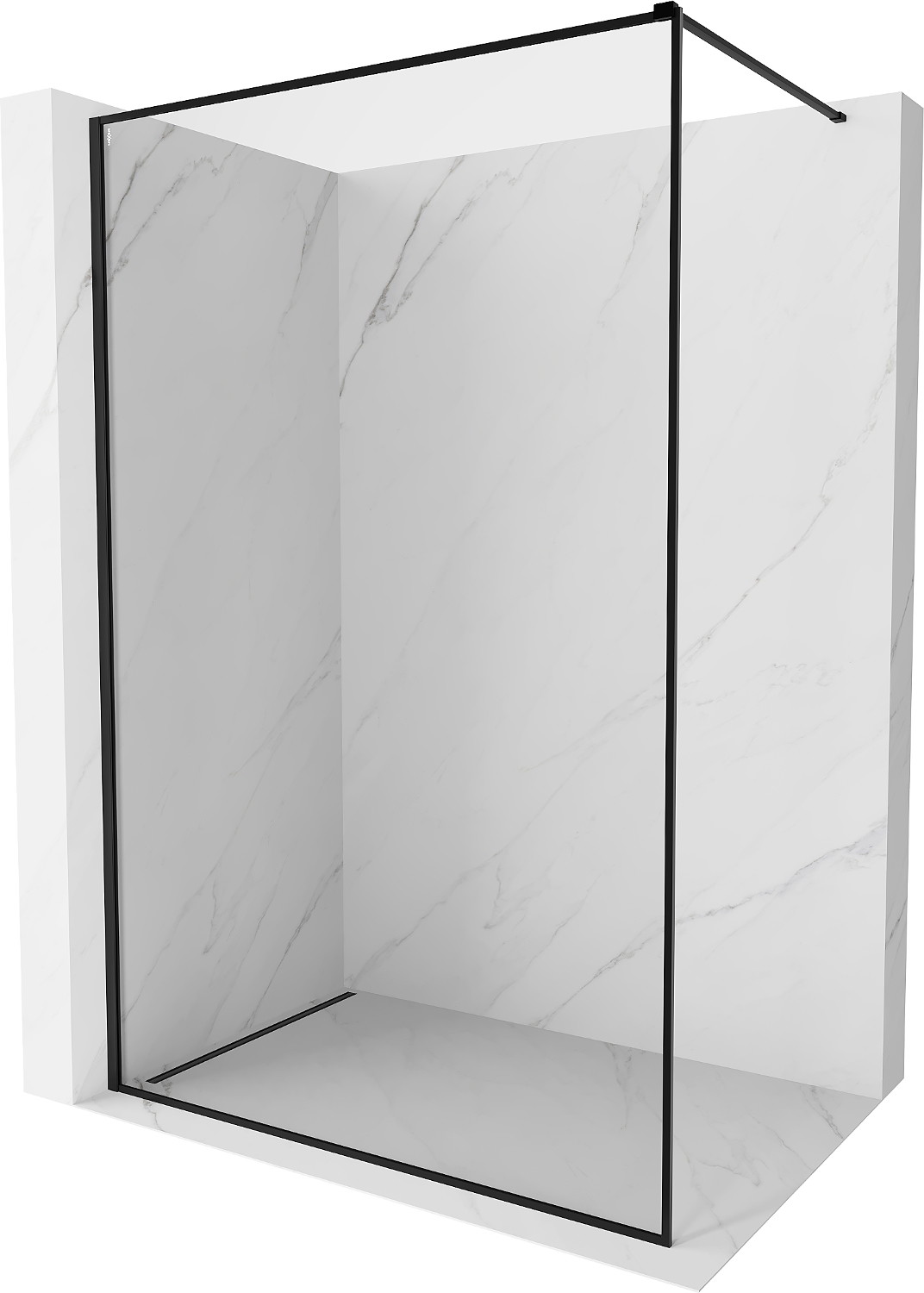 Mexen Kioto-F ścianka prysznicowa Walk-in z ramką 110 x 202 cm, transparent 8 mm, czarna - 800-110-104-70-00