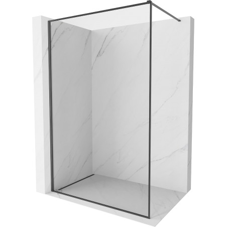 Mexen Kioto-F ścianka prysznicowa Walk-in z ramką 75 x 202 cm, transparent 8 mm, gun gray szczotkowany - 800-075-104-66-00