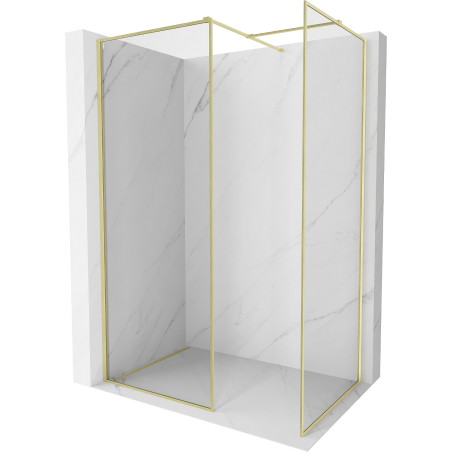 Mexen Kioto-F ścianka prysznicowa Walk-in z ramką 100 x 70 cm, transparent 8 mm, złota szczotkowana - 800-100-202-04-55-070