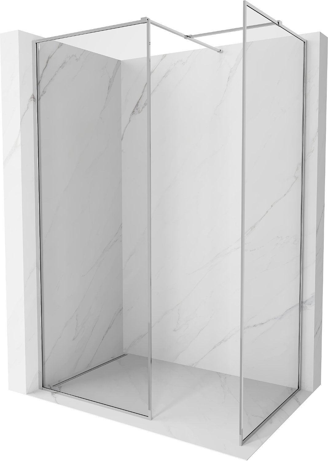 Mexen Kioto-F ścianka prysznicowa Walk-in z ramką 155 x 80 cm, transparent 8 mm, chrom - 800-155-202-04-00-080