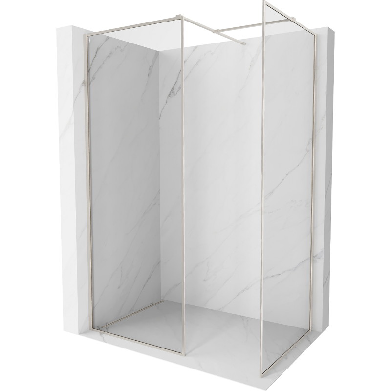 Mexen Kioto-F ścianka prysznicowa Walk-in z ramką 170 x 80 cm, transparent 8 mm, nikiel szczotkowany - 800-170-202-04-97-080