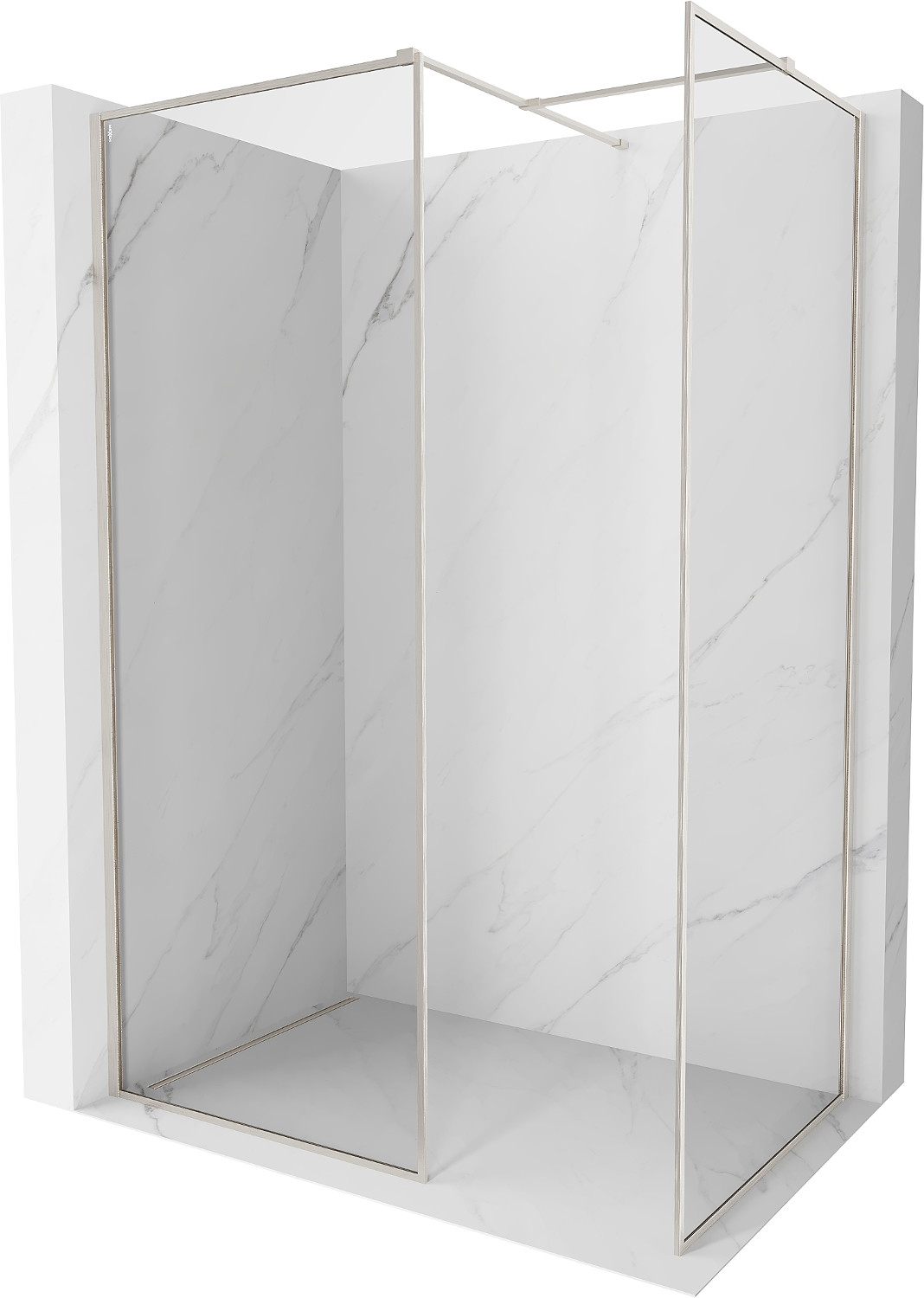 Mexen Kioto-F ścianka prysznicowa Walk-in z ramką 170 x 80 cm, transparent 8 mm, nikiel szczotkowany - 800-170-202-04-97-080