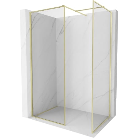 Mexen Kioto-F ścianka prysznicowa Walk-in z ramką 145 x 100 cm, transparent 8 mm, złota szczotkowana - 800-145-202-04-55-100