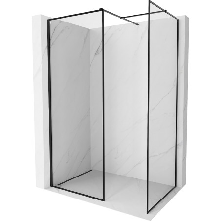 Mexen Kioto-F ścianka prysznicowa Walk-in z ramką 120 x 70 cm, transparent 8 mm, czarna - 800-120-202-04-70-070