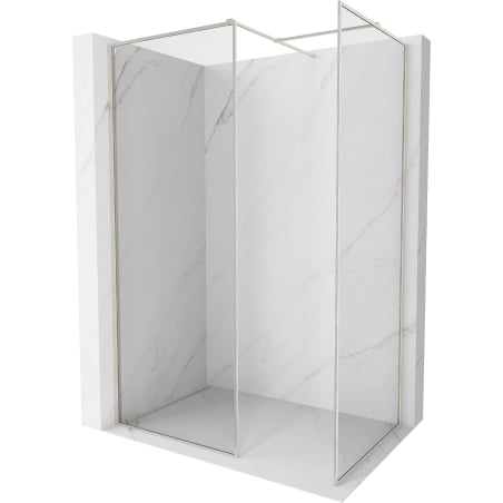 Mexen Kioto-F ścianka prysznicowa Walk-in z ramką 120 x 110 cm, transparent 8 mm, nikiel szczotkowany - 800-120-202-04-97-110