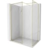 Mexen Kioto-F ścianka prysznicowa Walk-in z ramką 140 x 105 cm, transparent 8 mm, złota szczotkowana - 800-140-202-04-55-105