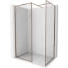 Mexen Kioto-F ścianka prysznicowa Walk-in z ramką 80 x 75 cm, transparent 8 mm, różowe złoto - 800-080-202-04-60-075