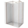 Mexen Kioto-F ścianka prysznicowa Walk-in z ramką 140 x 80 cm, transparent 8 mm, miedź szczotkowana - 800-140-202-04-65-080