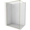 Mexen Kioto-XF ścianka prysznicowa Walk-in z ramką 130 x 202 cm, transparent 10 mm, złota - 800-130-104-50-00-X