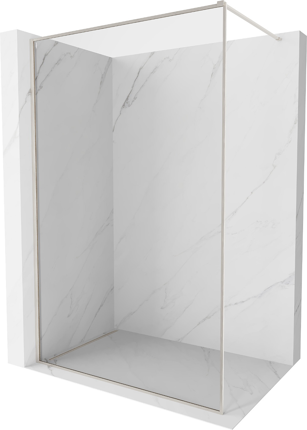 Mexen Kioto-XF ścianka prysznicowa Walk-in z ramką 100 x 202 cm, transparent 10 mm, nikiel szczotkowany - 800-100-104-97-00-X