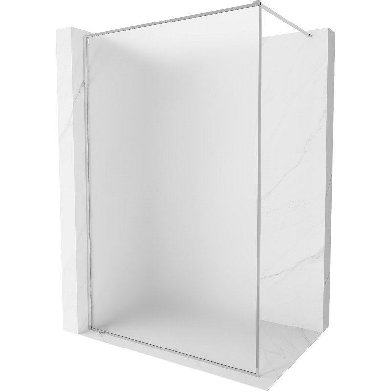 Mexen Kioto-XF ścianka prysznicowa Walk-in z ramką 50 x 202 cm, szron 10 mm, chrom - 800-050-104-01-30-X