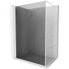 Mexen Kioto-XF ścianka prysznicowa Walk-in z ramką 50 x 202 cm, grafit 10 mm, biała - 800-050-104-20-40-X