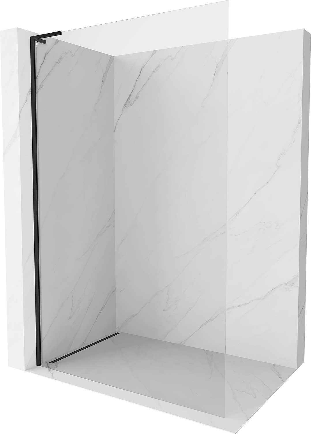 Mexen Kioto-X L ścianka prysznicowa Walk-in 70 x 200 cm, transparent 10 mm, czarna - 800-070-107-70-00-X