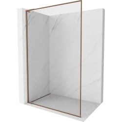 Mexen Kioto-XF L ścianka prysznicowa Walk-in z ramką 120 x 202 cm, transparent 10 mm, różowe złoto - 800-120-174-60-00-XF