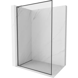 Mexen Kioto-F L ścianka prysznicowa Walk-in z ramką 120 x 202 cm, transparent 8 mm, gun gray szczotkowany - 800-120-174-66-00