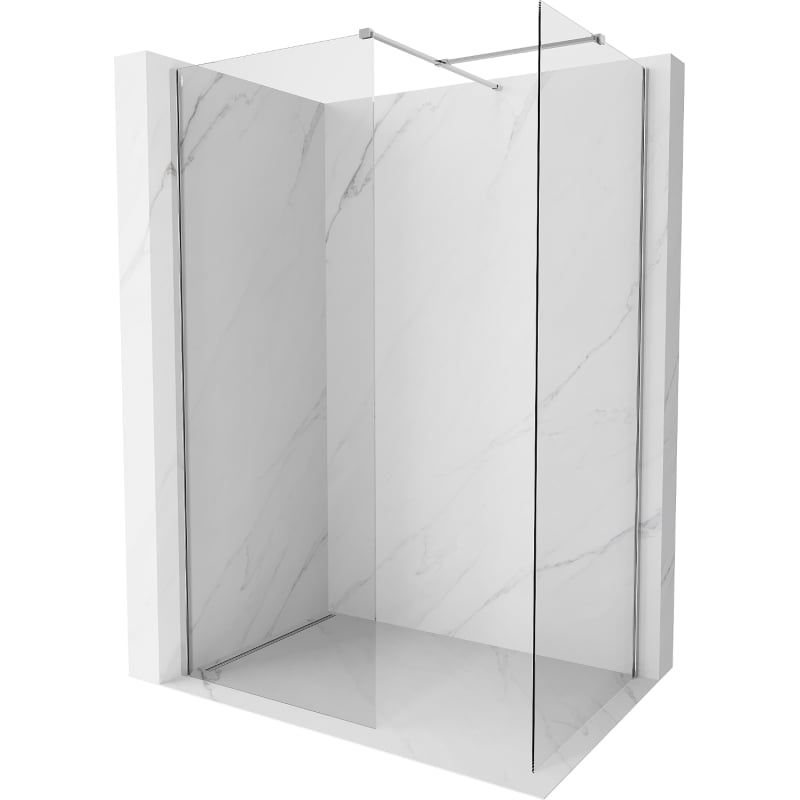 Mexen Kioto-X ścianka prysznicowa Walk-in 100 x 80 cm, transparent 10 mm, chrom - 800-100-202-01-00-080-X