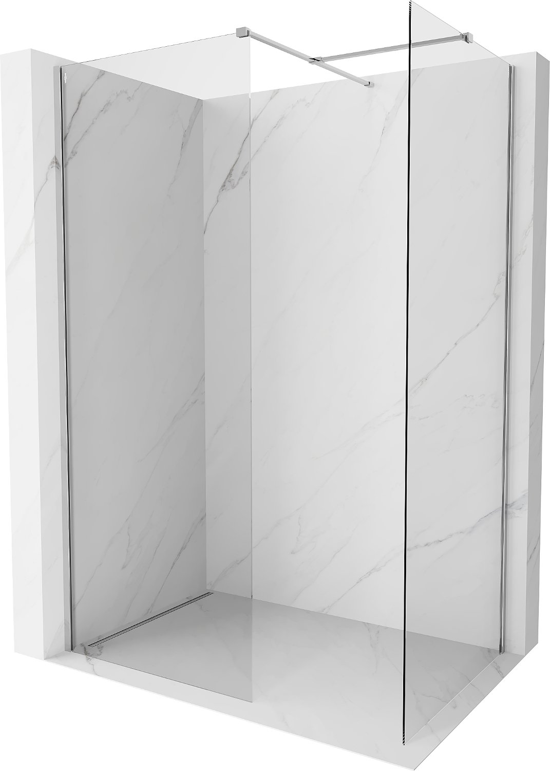 Mexen Kioto-X ścianka prysznicowa Walk-in 100 x 80 cm, transparent 10 mm, chrom - 800-100-202-01-00-080-X