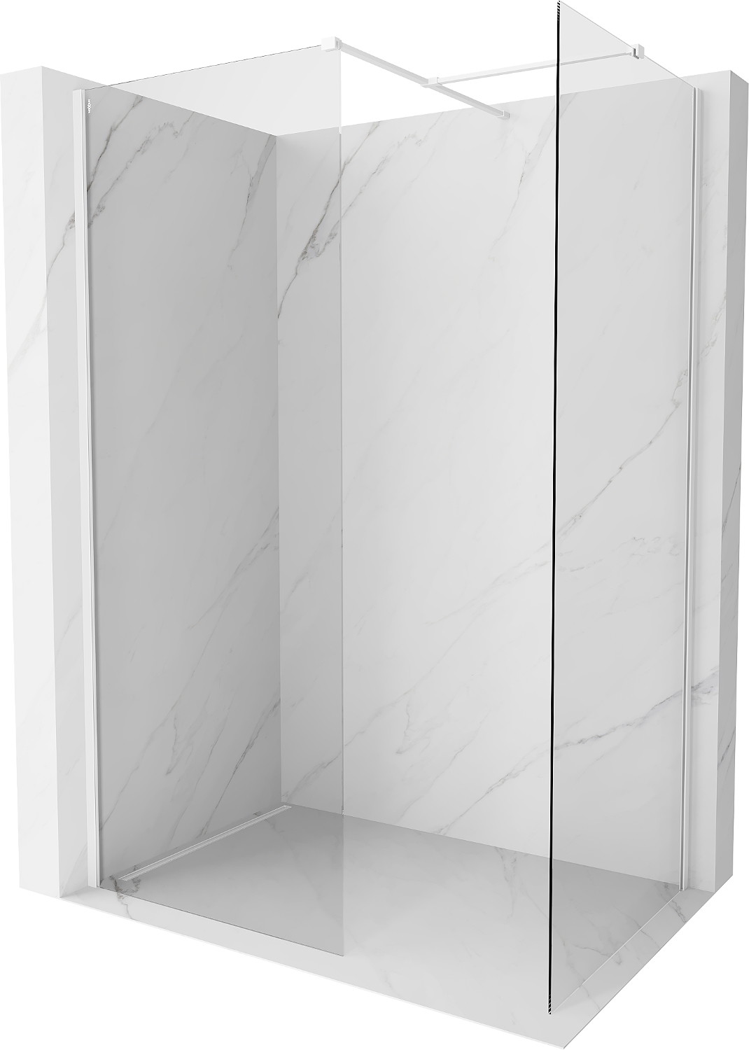 Mexen Kioto-X ścianka prysznicowa Walk-in 100 x 80 cm, transparent 10 mm, biała - 800-100-202-20-00-080-X