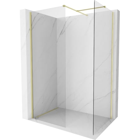 Mexen Kioto-X ścianka prysznicowa Walk-in 100 x 80 cm, transparent 10 mm, złota szczotkowana - 800-100-202-55-00-080-X