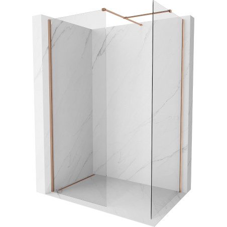 Mexen Kioto-X ścianka prysznicowa Walk-in 150 x 100 cm, transparent 10 mm, miedź szczotkowana - 800-150-202-65-00-100-X