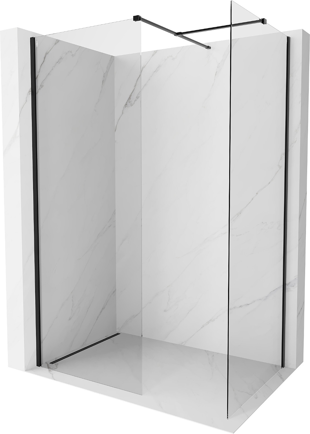 Mexen Kioto-X ścianka prysznicowa Walk-in 110 x 70 cm, transparent 10 mm, czarna - 800-110-202-70-00-070-X